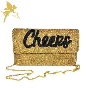 CHEERS Festive Bronze Beaded Bag